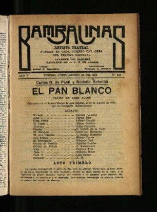El plan blanco : drama en tres actos