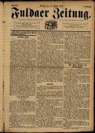 Ausgabe vom Freitag, den 15. August 1890.