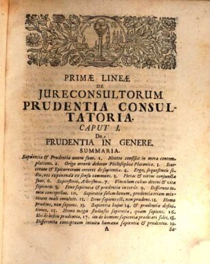 Primae Lineae De Jureconsultorum Prudentia Consultatoria