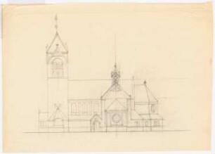 Unzugeordnete Kirchen-Projekte (Skizzen): Seitenansicht