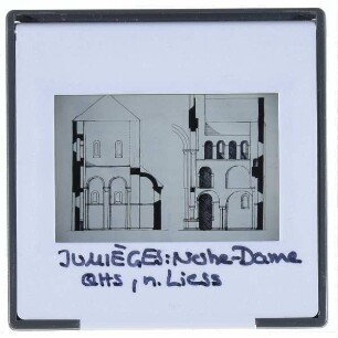 Jumièges, Notre-Dame : Repro Wandaufriss Querhaus