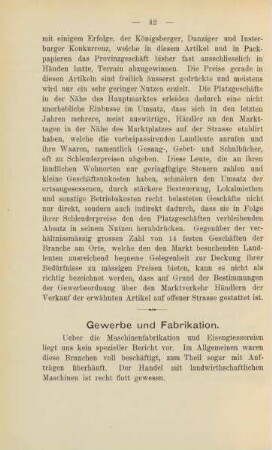Gewerbe und Fabrikwesen.