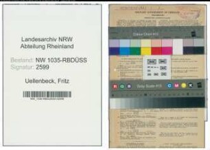 Entnazifizierung Fritz Uellenbeck , geb. 23.03.1894 (Bauingenieur)