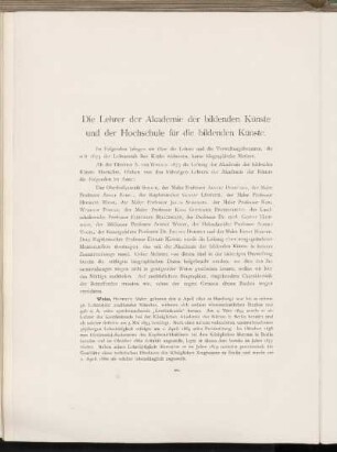 Die Lehrer der Akademie der bildenden Künste und der Hochschule für die bildenden Künste.