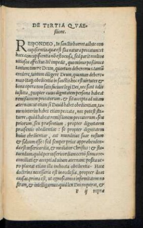 De Tertia Quaestione.