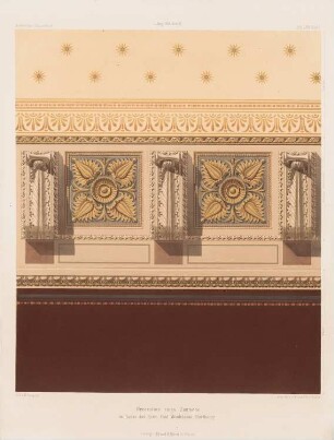 Wohn- und Geschäftshaus Mendelssohn, Berlin: Innenansicht, Wandgestaltung (aus: Architektonisches Skizzenbuch, H. 75/4, 1865)