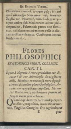 Flores Philosophici Ex Georgicis Virgil Collecti