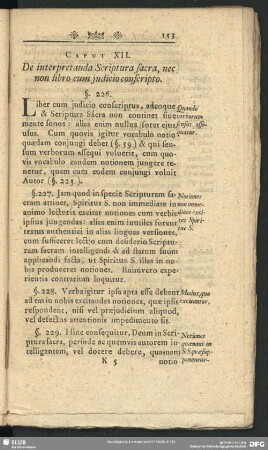 Caput XII. De interpretanda Scriptura sacra, nec non libro cum judicio conscripto