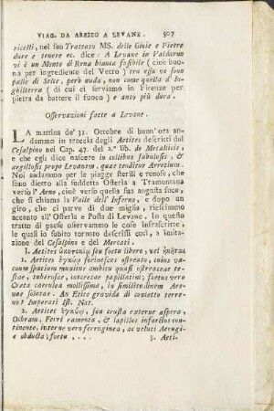 Osservazioni fatte a Levane.