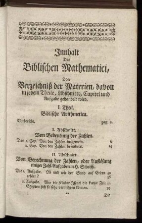 Innhalt Des Biblischen Mathematici, ...