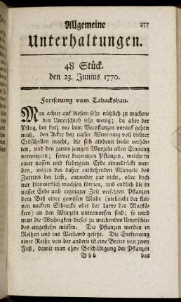 48 Stück. den 23. Junius 1770.
