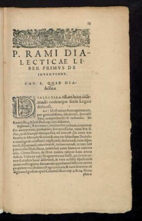 P. Rami Dialecticae Liber Primus De Inventione.
