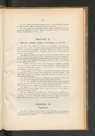 CHAPTER II. Subjects of Study, Rules of Teaching and Course.