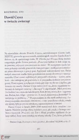 Rozdział XVI Dawid Czycz w świecie zwierząt