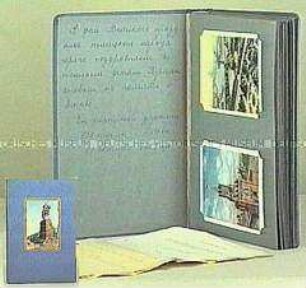 Album mit Postkarten von Moskau und Begleitschreiben