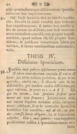 Thesis IV. Dissolutio sponsalium.