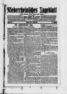 Niederrheinisches Tageblatt : Kempener Volkszeitung : Kempener Zeitung : Lobbericher Tageblatt : Heimatzeitung für den linken Niederrhein