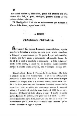 A Messer Francesco Petrarca.
