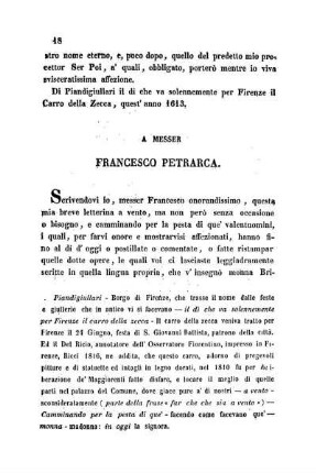 A Messer Francesco Petrarca.