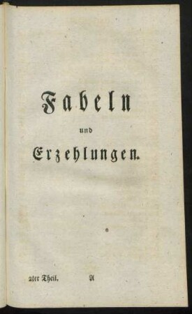 Fabeln und Erzehlungen