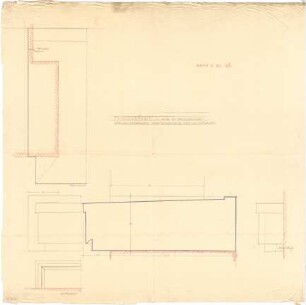 Billing, Hermann; Singen; Krankenhaus - Hauptbau, Hauptfassade und Seitenfassade, Fensterbänke im EG (Details)