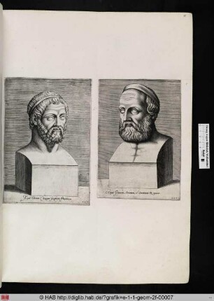 rechts: Porträt-Herme.