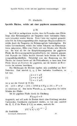 IV. Abschnitt. Specielle Flächen, welche mir einer gegebenen zusammenhängen.