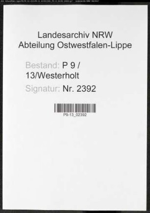 Sterberegister Standesamt Westerholt