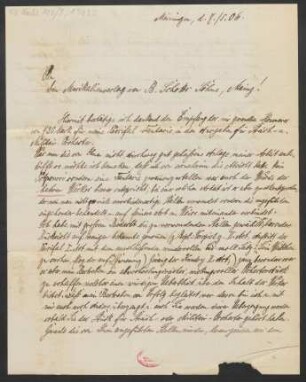 Brief an B. Schott's Söhne : 07.05.1906