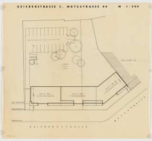 Wohnhaus Geisbergstraße 1-2 / Motzstraße 40, Berlin-Schöneberg: Lageplan 1:200