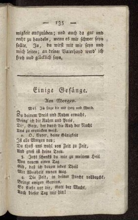 Einige Gesänge.
