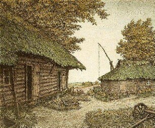 "Hofecke in Lettland."