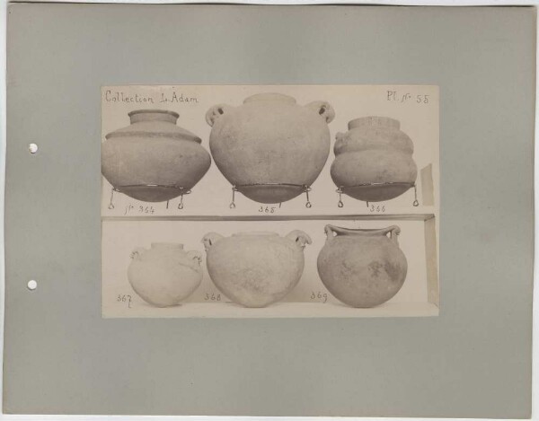 Six clay vessels. L. Adam Collection