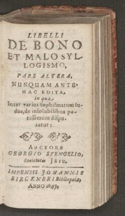 2: In qua Inter varios Sophismatum ludos, de insolubilibus potissimum disputatur