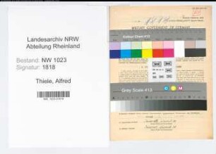 Entnazifizierung Alfred Thiele , geb. 17.08.1899 (Lehrer)