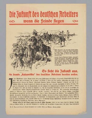 "Die Zukunft des deutschen Arbeiters wenn die Feinde siegen"