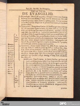Tab. XII. De Evangelio.