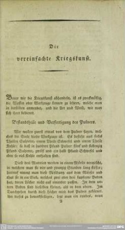 Die vereinfachte Kriegskunst