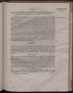 Application du Calcul des Probabilités aux opérations geodésiques de la meridienne de France;