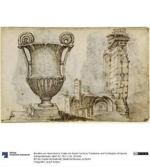 Krater von Santa Cecilia in Trastevere und Frontispizio di Nerone (Serapistempel)