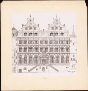 Restaurierung Heidelberger Schloss Ottheinrichsbau: Hofansicht (entspricht Inv.Nr. 15347)