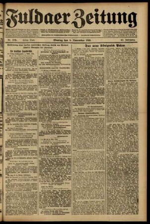 Erste Ausgabe vom Montag, den 06. November 1916.
