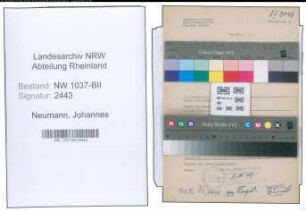 Entnazifizierung Johannes Neumann , geb. 13.01.1906 (Amtssekretaer)