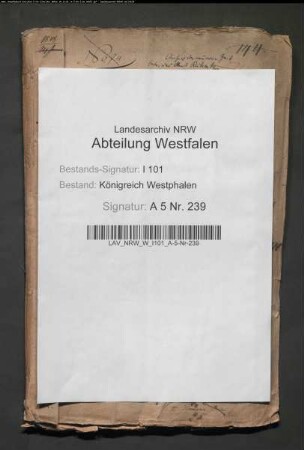 Ausmittelung und Ablieferung des Revenuen-Zehntels vom Kollegiatstift Wiedenbrück