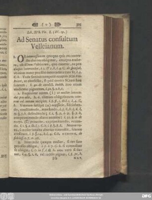 Tit. I. (IV. 29.) Ad Senatus consultum Velleianum.