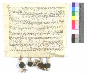 Konrad (Conrat) Utzlinger, Vogt zu Ellwangen, beurkundet, dass Ritter Rudolf von Pfahlheim (Pfalhein) den dortigen Maierhof um 400 Gulden wieder einlösen könne.