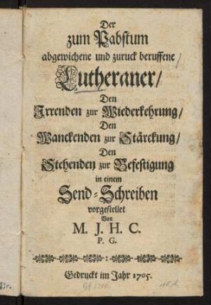1-48, Der zum Pabstum abgewichene und zuruck ...