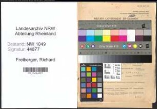Entnazifizierung Richard Freiberger , geb. 29.09.1889 (Lehrer)