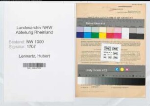 Entnazifizierung Hubert Lennartz, geb. 13.05.1905 (Angest.)