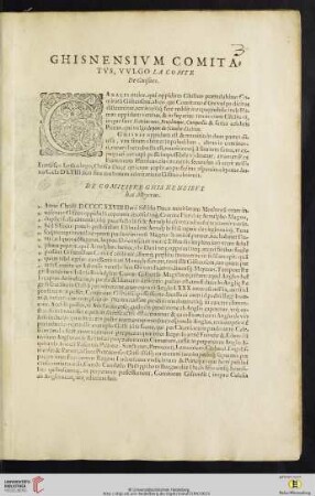 Ghisnensivm comitatvs, vvlgo La Comte de Guisnes